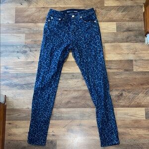 Michael Kors Blue Leopard Print skinny high waisted Jeans size 2